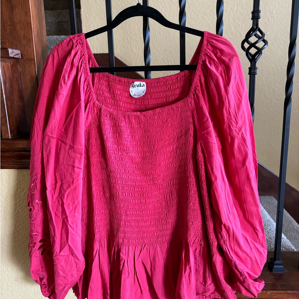 Arula red crop blouse size B
